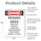 Signmission Portrait Mining Area Keep Out Danger Sign, Plastic, 10in W x 14in L, 2PK OS-2PACK-DS-P-1014-V-1888 - alternate 2